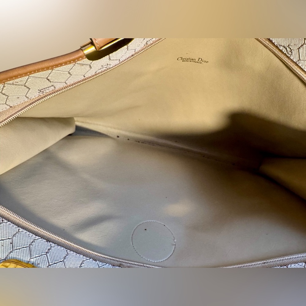 Vintage Christian Dior Honeycomb Canvas Document Bag – Circa Late 70s–Early 80s - Picture 6 of 10